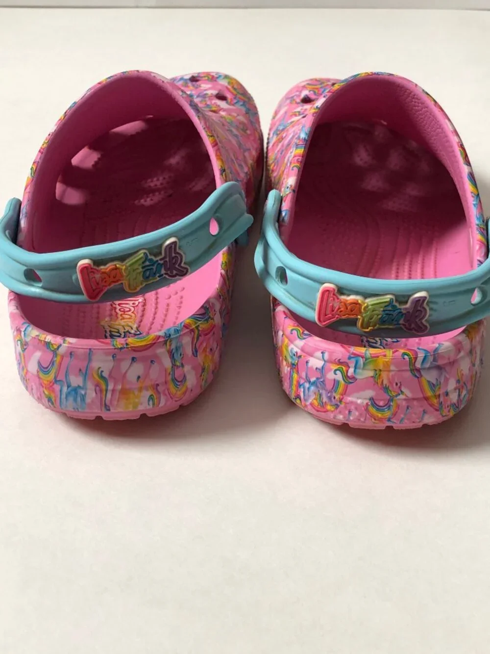CROCS Lisa Frank Classic Clogs Kids Girls Size 4 Unicorn Rainbows